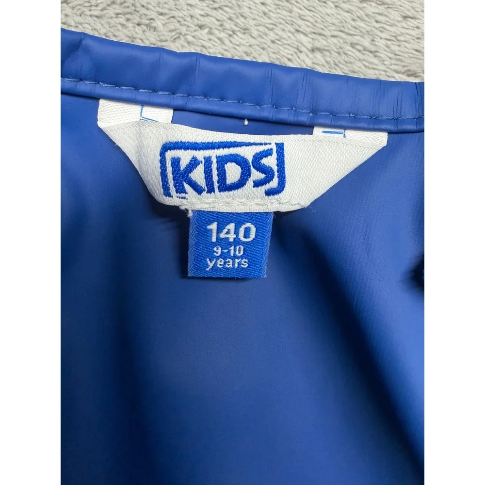 KIDS Blue Fleece Lined Waterproof Rain Bib Overalls Reflective Size 140 9-10Y